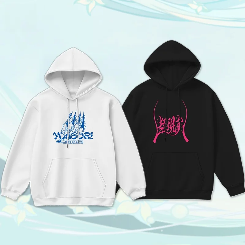 

Yoasobi Ultra-Real Concert Толстовка Long Sve Fce-Lined ex Осень Зима Удобная повседневная хлопковая толстовка