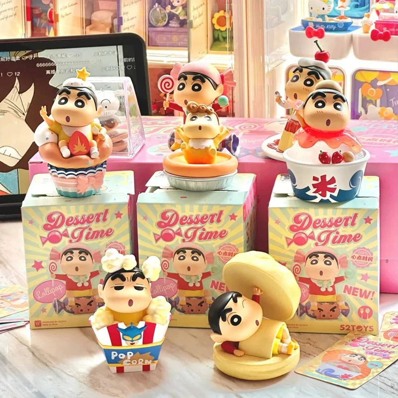 Crayon Shin-Chan Dessert Time Series Blind Box Surprise Action Cartoon Mysterious Surprise Box  Girl Christmas Birthday Gift