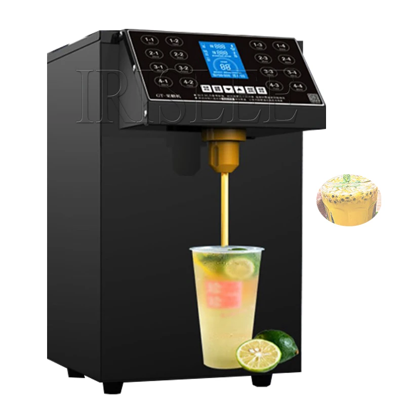 Syrup Dispenser 16 Key Fructose Machine Sugar Dispense Machine Automatic 8L Quantitative Machine For Bubble Tea Shop