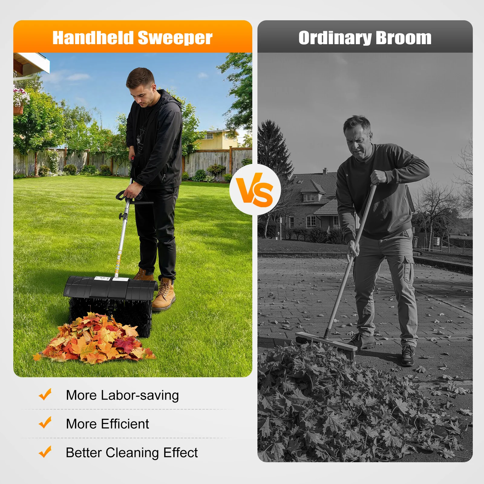 Mesin Penyapu Rumput Genggam Bertenaga Bensin, Mesin Penyapu Luas untuk Halaman, Penyapu Daun, Tanah, Lumpur