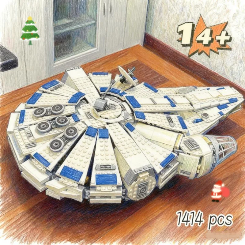 

Большая распродажа, космический корабль тысячелетия, сокол, строительные блоки, модель 1414 шт., строительная кирпичная игрушка для взрослых, детский подарок на день рождения 75212