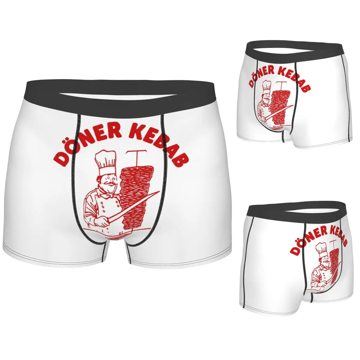 

Boxer Underpants Shorts Doner Kebab Panties Men's Ventilate Underwear for Homme Man Boyfriend Gifts
