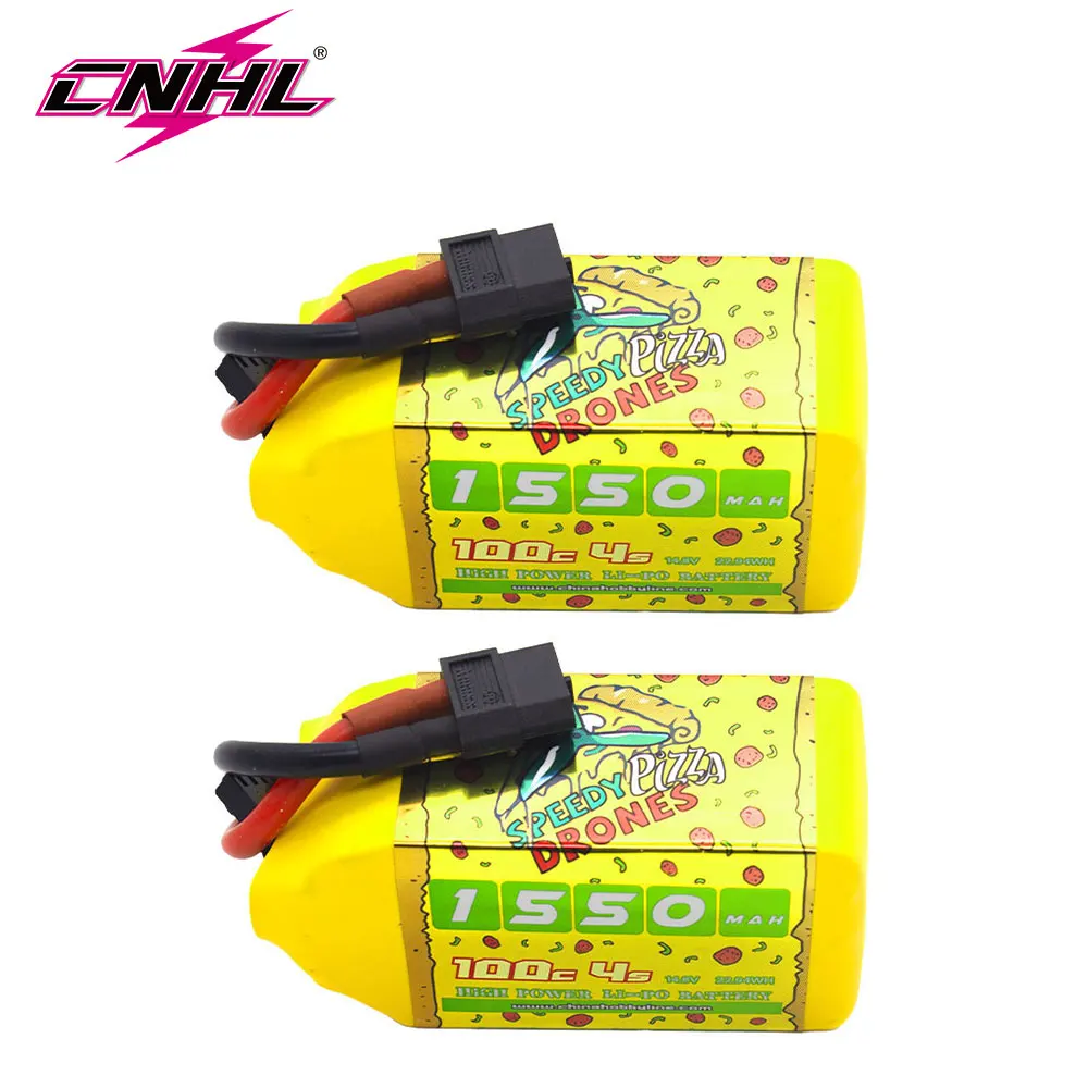 

2PCS CNHL 4S 14.8V Lipo Battery 1550mAh 100C With XT60 Plug For RC FPV Drone Quadcopter Airplane Helicopter Racing Hobby Part