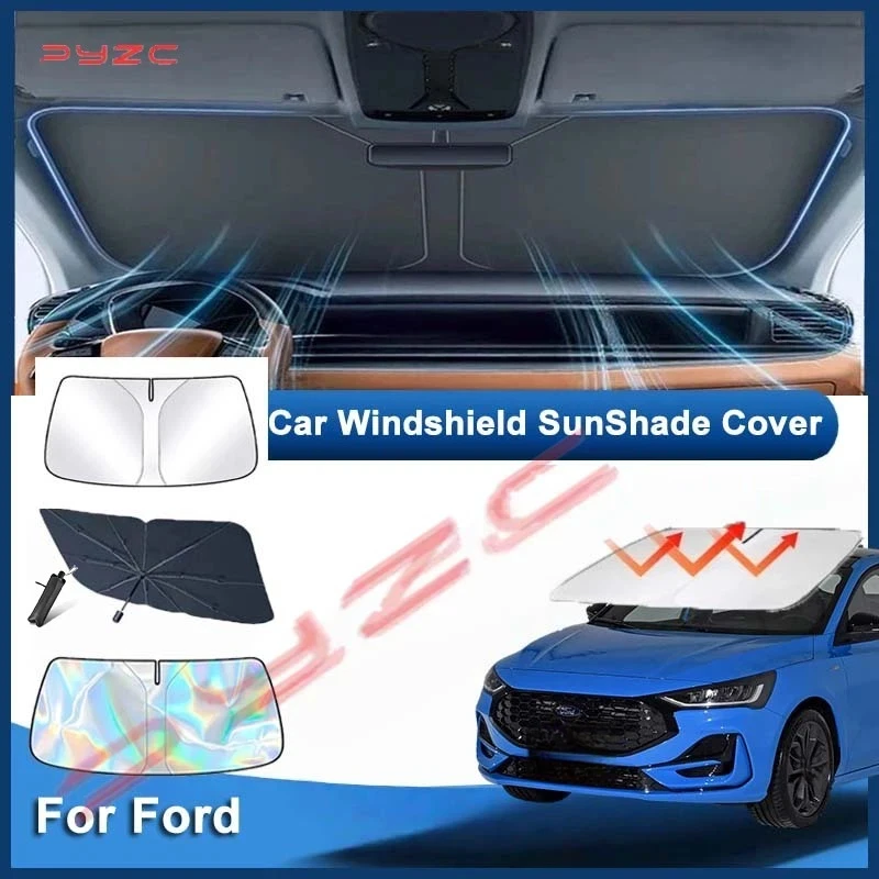Автозапчасти для Ford Puma 2019-2025: Солнцезащитный козырек на лобовое стекло, блокирующий УФ-излучение, отражающий, защитный чехол-шторка