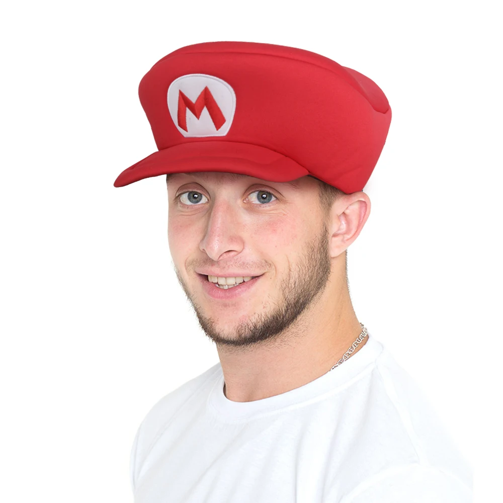 

Bros Raccoon Cosplay Hat Without Ears Adult Super Luigi Cartoon Mario Red Cap Classic Game Accessories Props Chritsmas Gifts