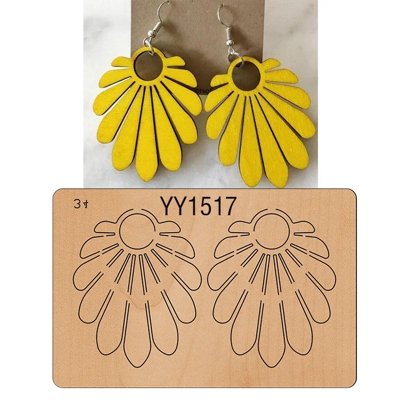 

Creative cutting mould for chrysanthemum earrings wood moldYY1517 is suitable for the market general manual knife die