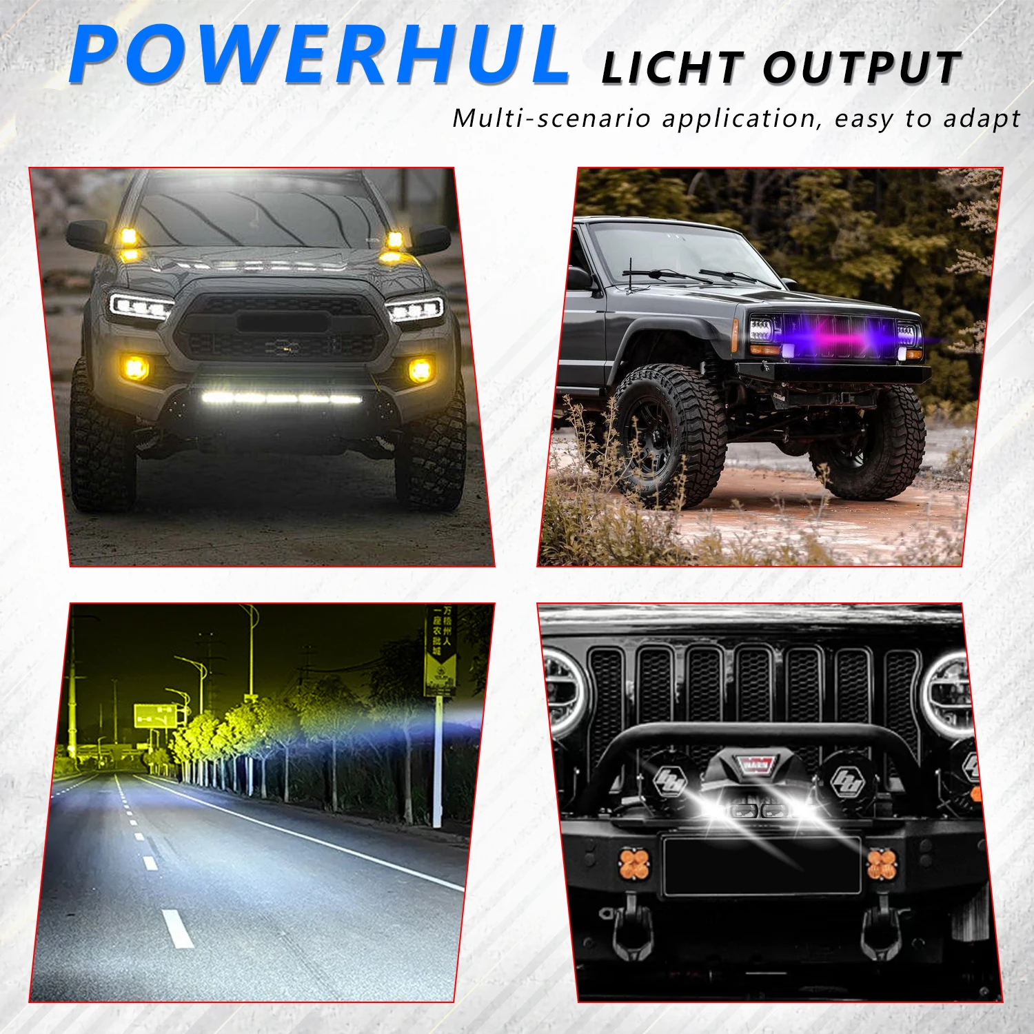 2 Pcs Universal Strobe Warning Lights Strobe Grille Emergency Flashing Light for Trucks Cars Signal Lamps Surface Mount Lighting
