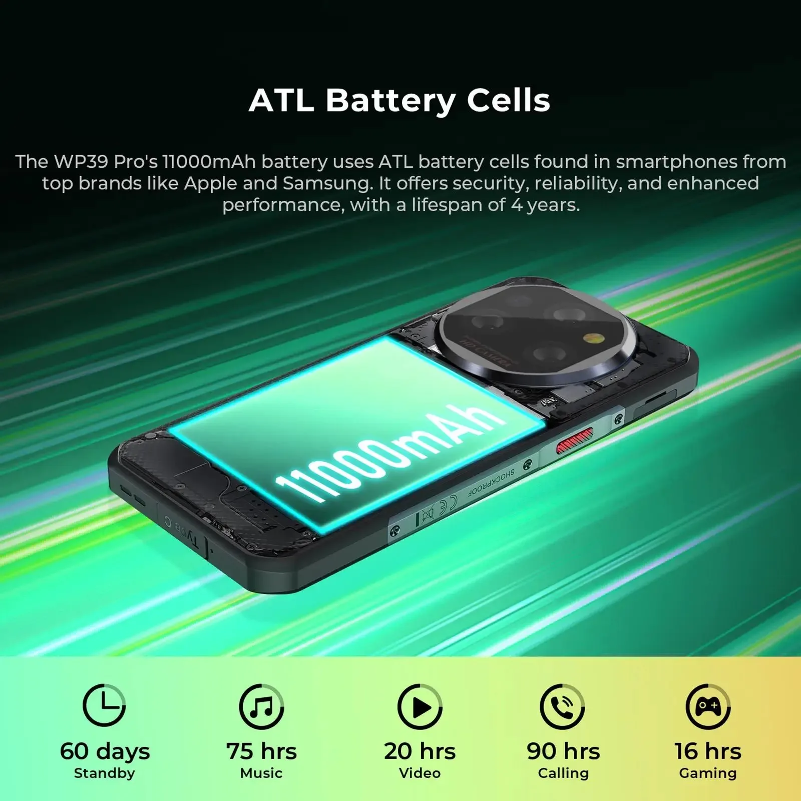 Oukitel WP39 Rugged 5G Smartphone Octa Core 24GB(6+18)+256GB 6.6Inch Android 14 Mobile Phone 64MP Camera 11000mAh Global Version