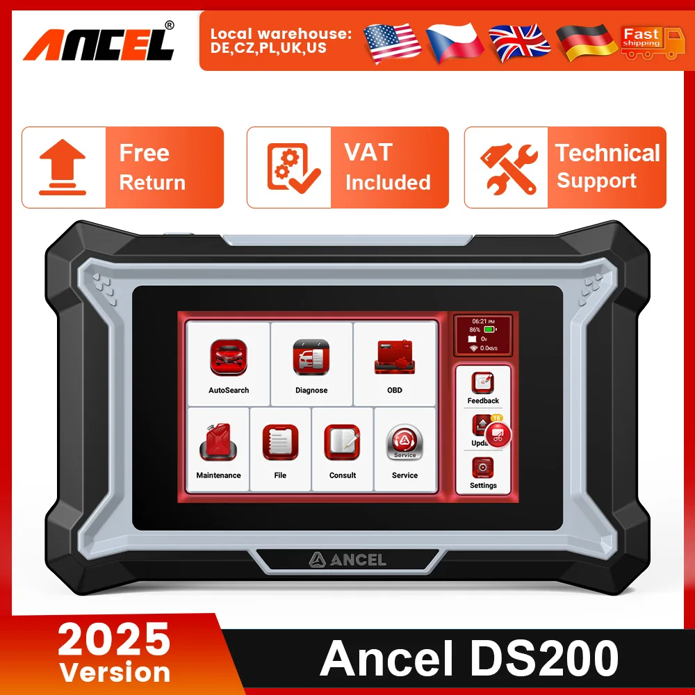 

ANCEL DS200 OBD2 Automotive Scanner Code Reader D.PF Regen A/F TPMS SRS ABS Oil EPB All System OBD 2 Car Diagnostic Tool