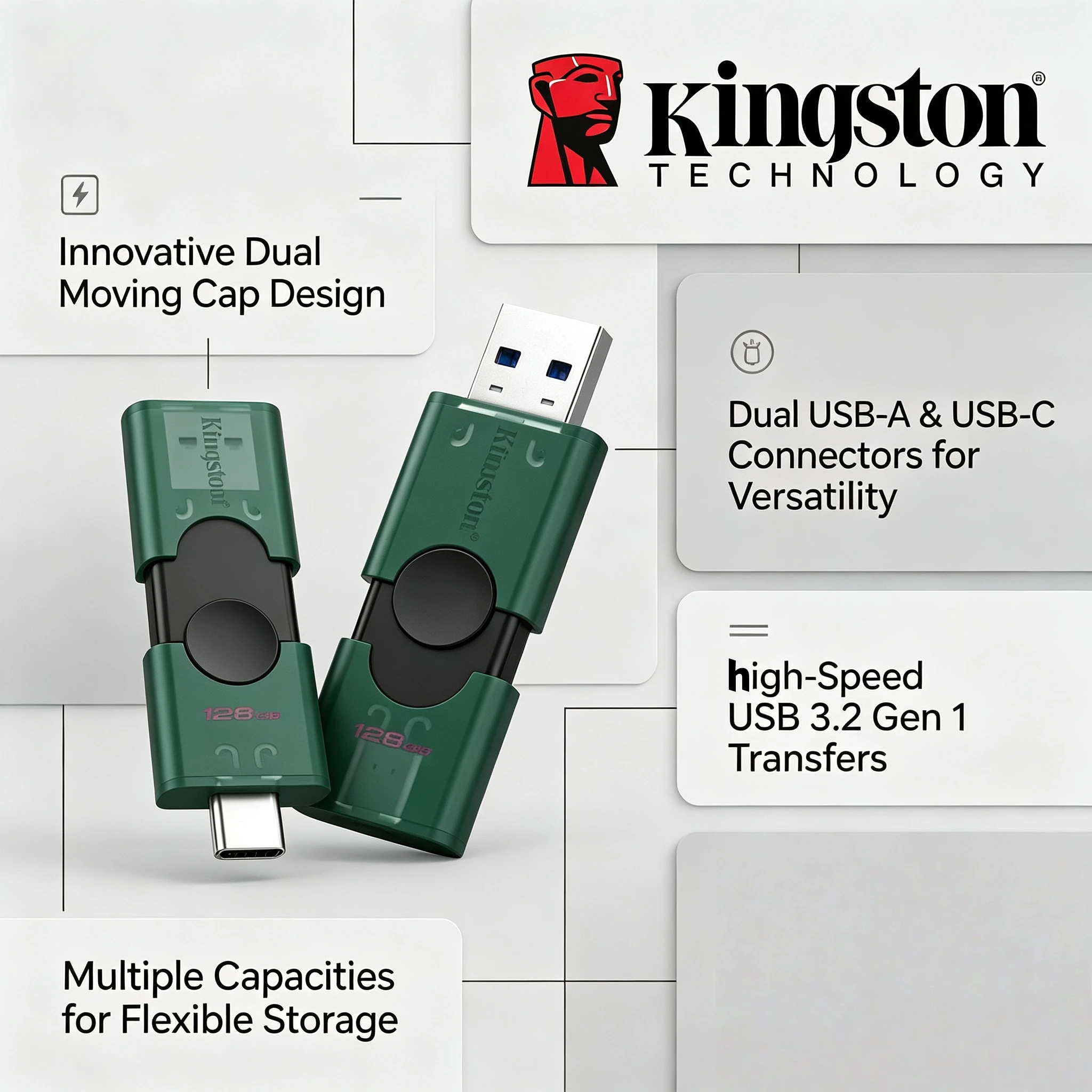Kingston DTDEG2 USB 32 Dual OTG Flash Drive 256GB 128GB Type C A Memory Stick for iPhone 15 16 Original U Disk Pro Max Transfer