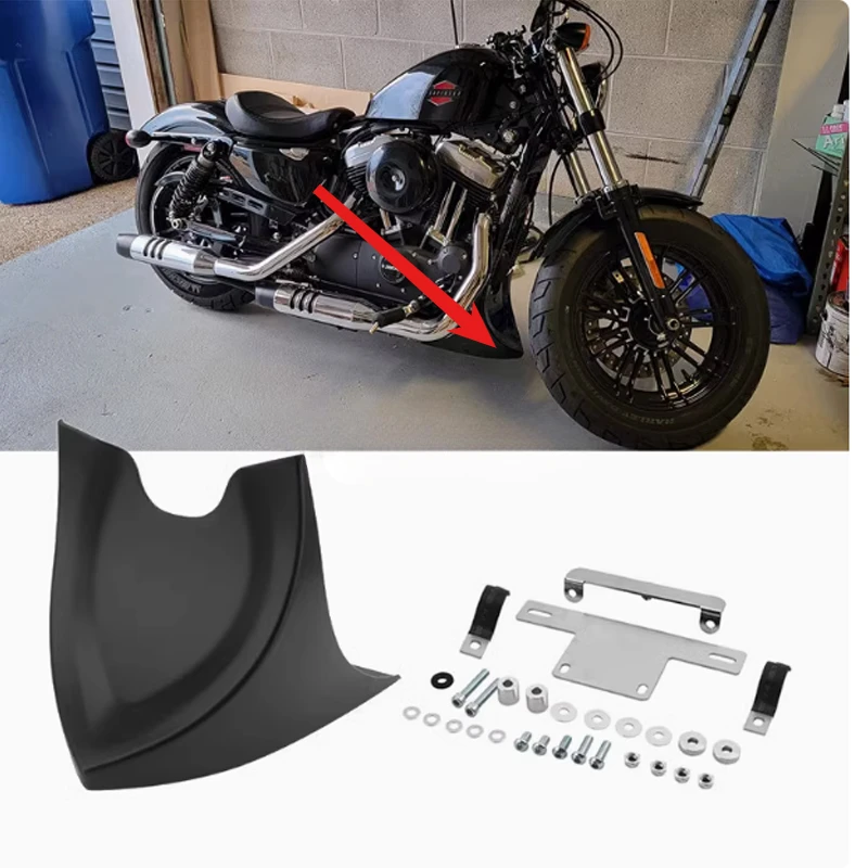 

Motorcycle Gloss/Matte Black Chin Lower Fairing Front Spoiler Air Dam Cover For Harley Touring Sportster 883 1200XL All Model
