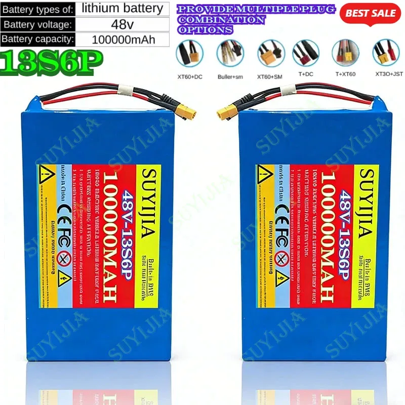 48V 100ah 13s6p Lithium Battery Pack 48v 100000mAh 250W-2000W Citycoco Motorized Scooter Batteries Built in 50A BMS