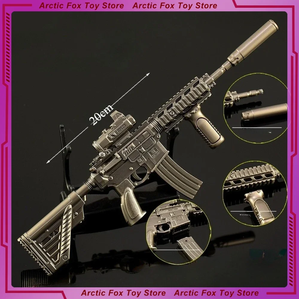 Peripheral de juego Delta Force de 20cm, modelo de Metal M416, accesorios extraíbles, adornos de decoración de escritorio, regalos de cumpleaños, Juguetes