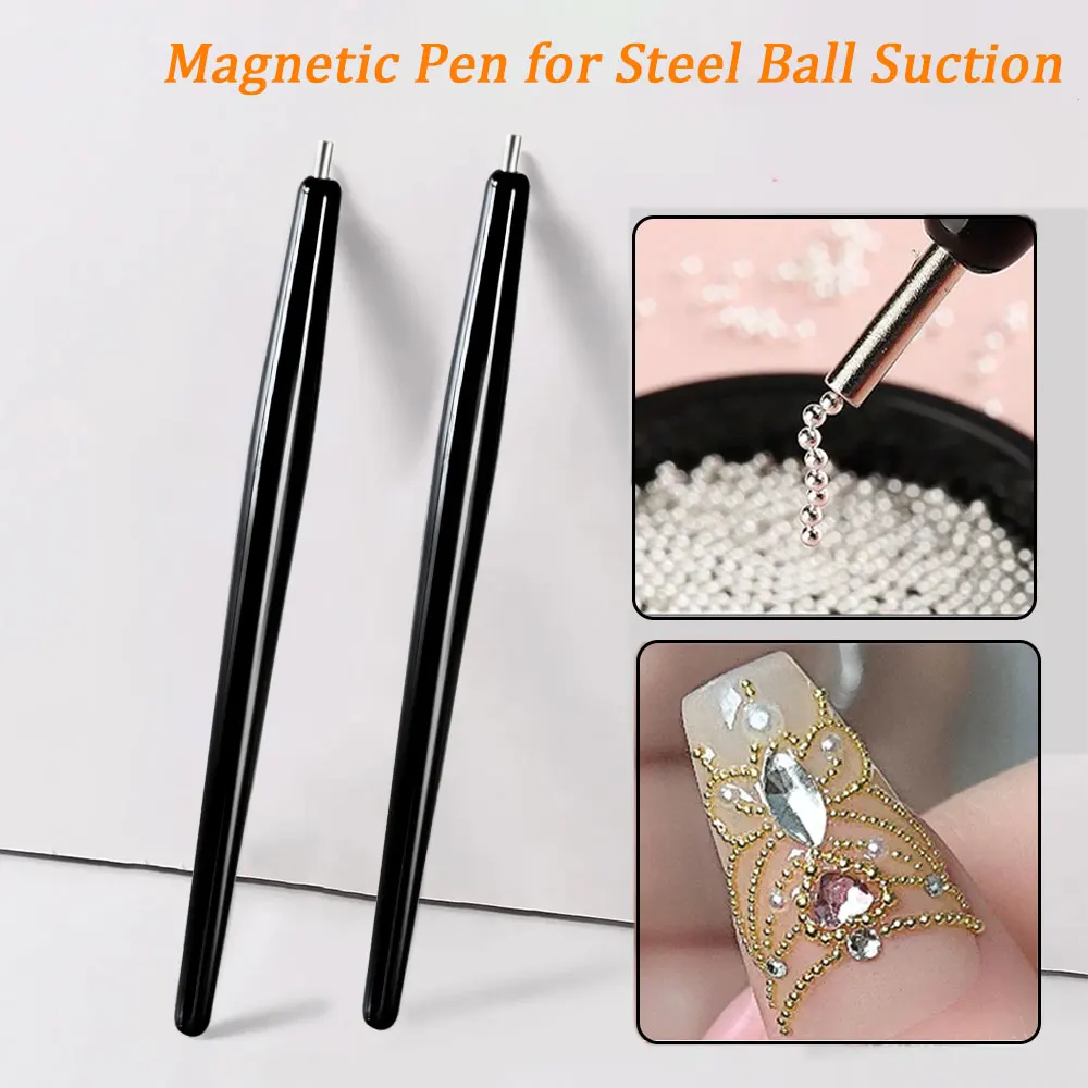 1pcs Suction Steel Ball Magnet Pen Nail Art Tools 11cm Super Strong Suction Cat Eye Nail Polish Bead Magnet Pen Tool Manicure Di