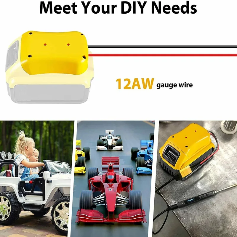 For Dewalt 18V/20V Max Battery Adapter To Dock Power Connector 12AWG Robotics Battery Adapter Docking Power Connector