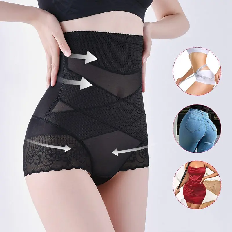 

Women Shapers High Waist Flat Belly Hip Lift Shaping Panties Waist Trainer Breathable Body Shaper Fajas Colombianas Shapewear