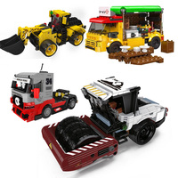 24084 Engineering Vehicle Road Roller MOC Building Block Loader 24083 Assembly Model Ornaments Kids DIY Small Bricks Toys Gifts