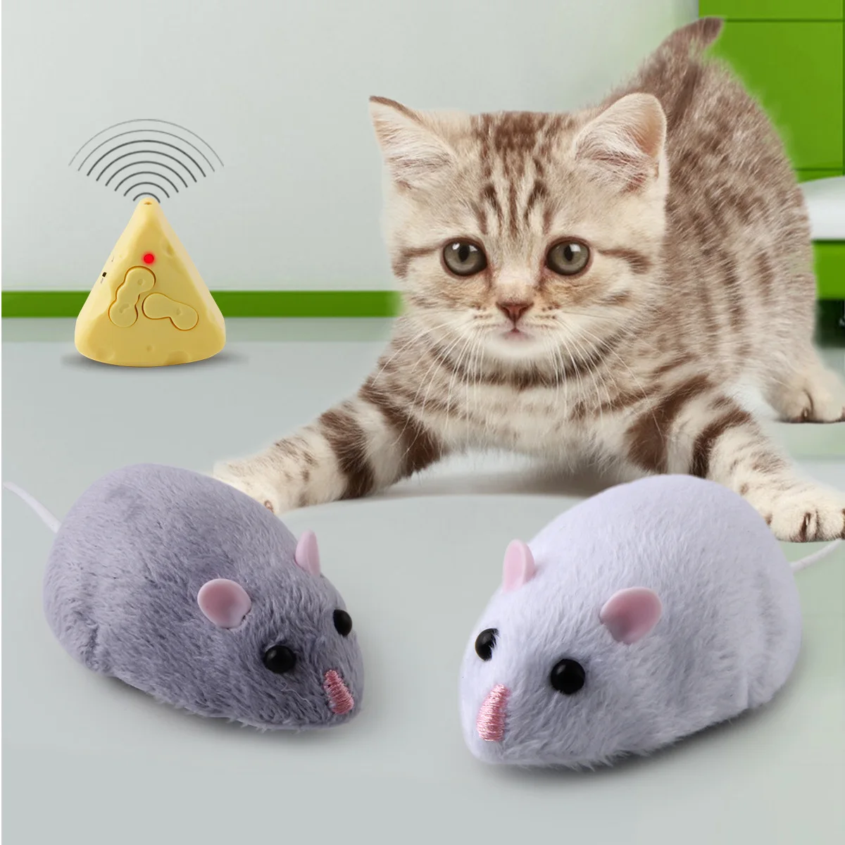 Electric RC Mice Cat Toys Remote Control Infrared Moving Mouse Model False Novelty Interactive Rat Toy Scary Trick Pet Toys