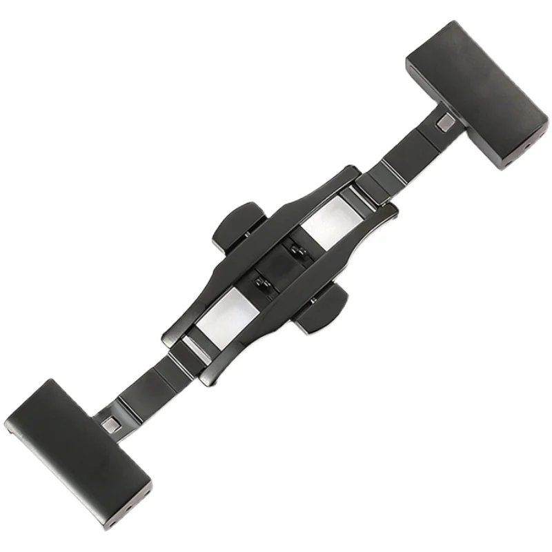 حزام ساعة رجالي صلب مقاوم للصدأ ، فراشة مزدوجة الصحافة مشبك ، ظهر السلحفاة متجمد للطي مشبك ، اكسسوارات ، 18 مللي متر ، 20 مللي متر