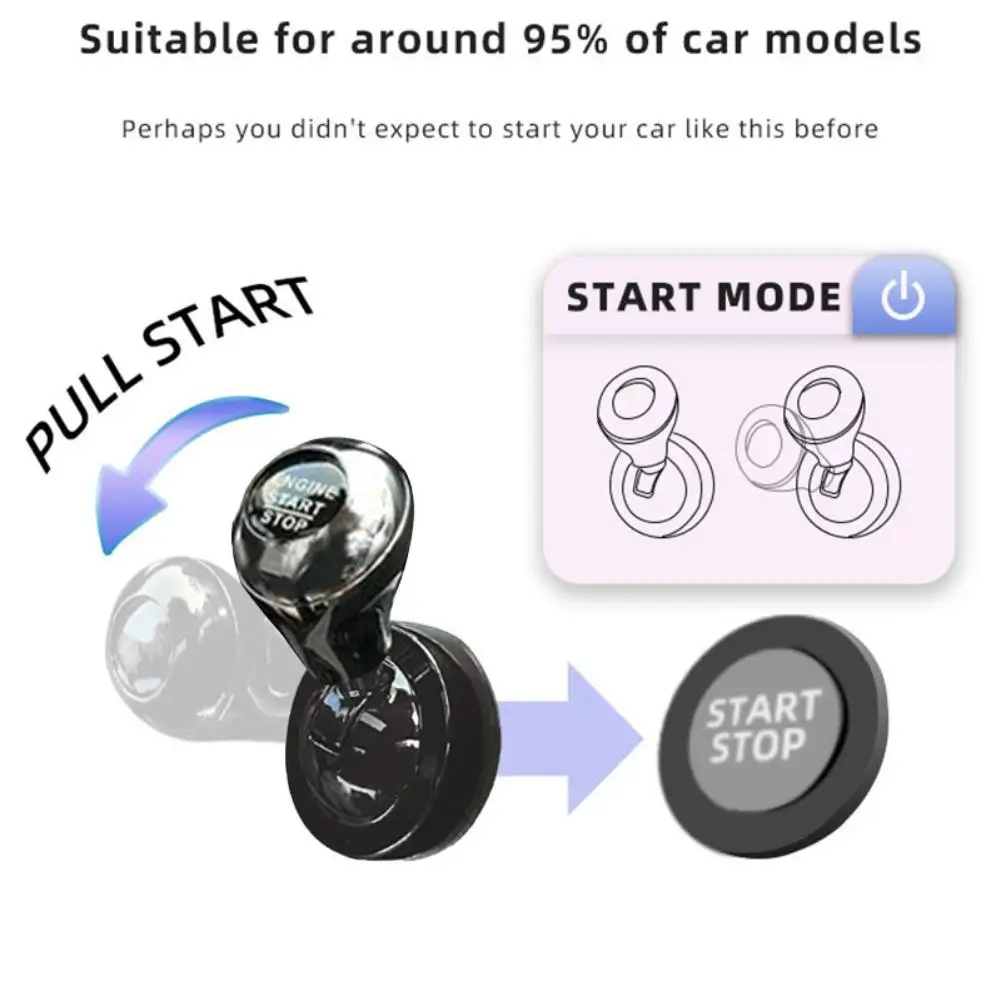 1PC Car One-Touch Start Button with Push-to-Start Rocker Lever Aluminum Alloy Start Button Cover Car Accessories Interior Decor view 5