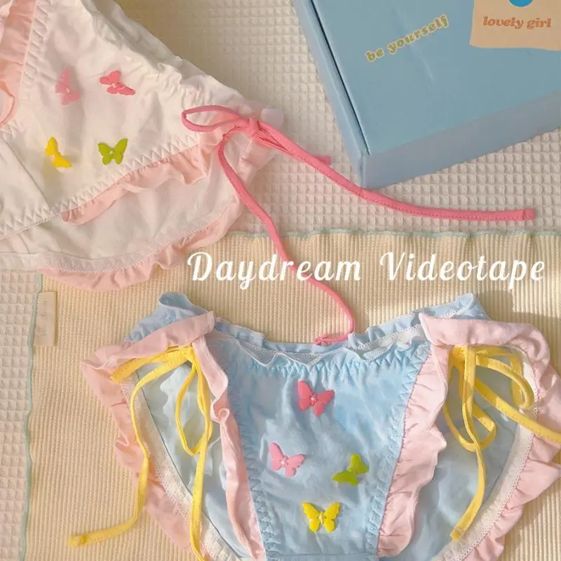 

Dopamine Butterfly ~ Summer Shorts Little Fresh Untie Lace-up Underwear Cotton Pants Comfort Panties Breathable Day Girl Briefs