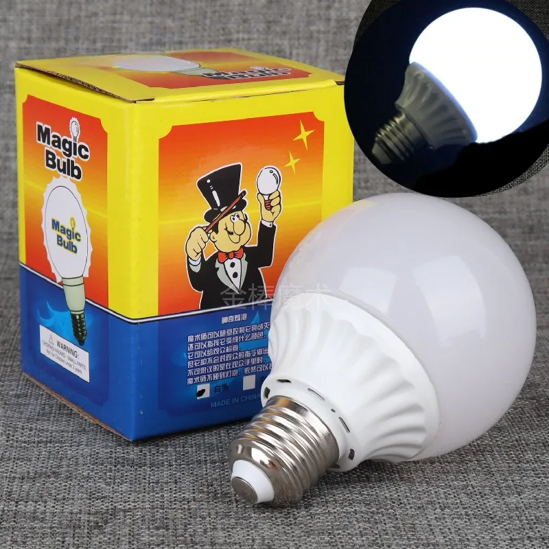 Meerkleurige magische gloeilamp met magneetbediening (wit rood blauw 3 kleuren) lamp goocheltruc en magneetring podiummagie rekwisieten goochelaar