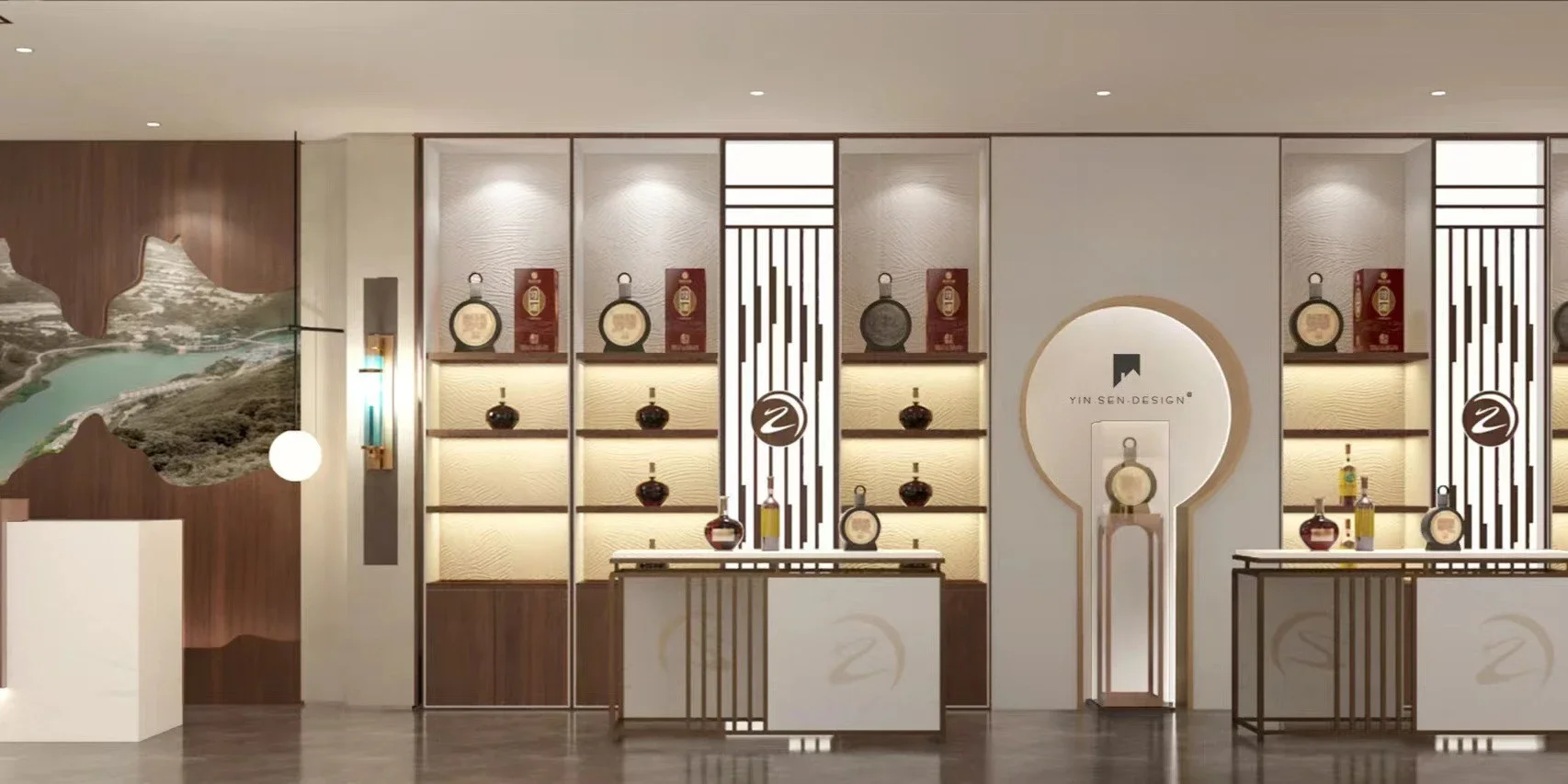 Display cabinet, high-end Baijiu alcoholic, wine wall, hight, image wall