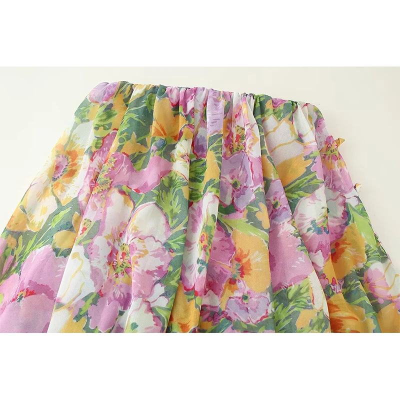 Yenkye sexy fora do ombro flor impressão vestido feminino elegante a linha boho vestidos longos chique senhora festa férias maxi vestidos