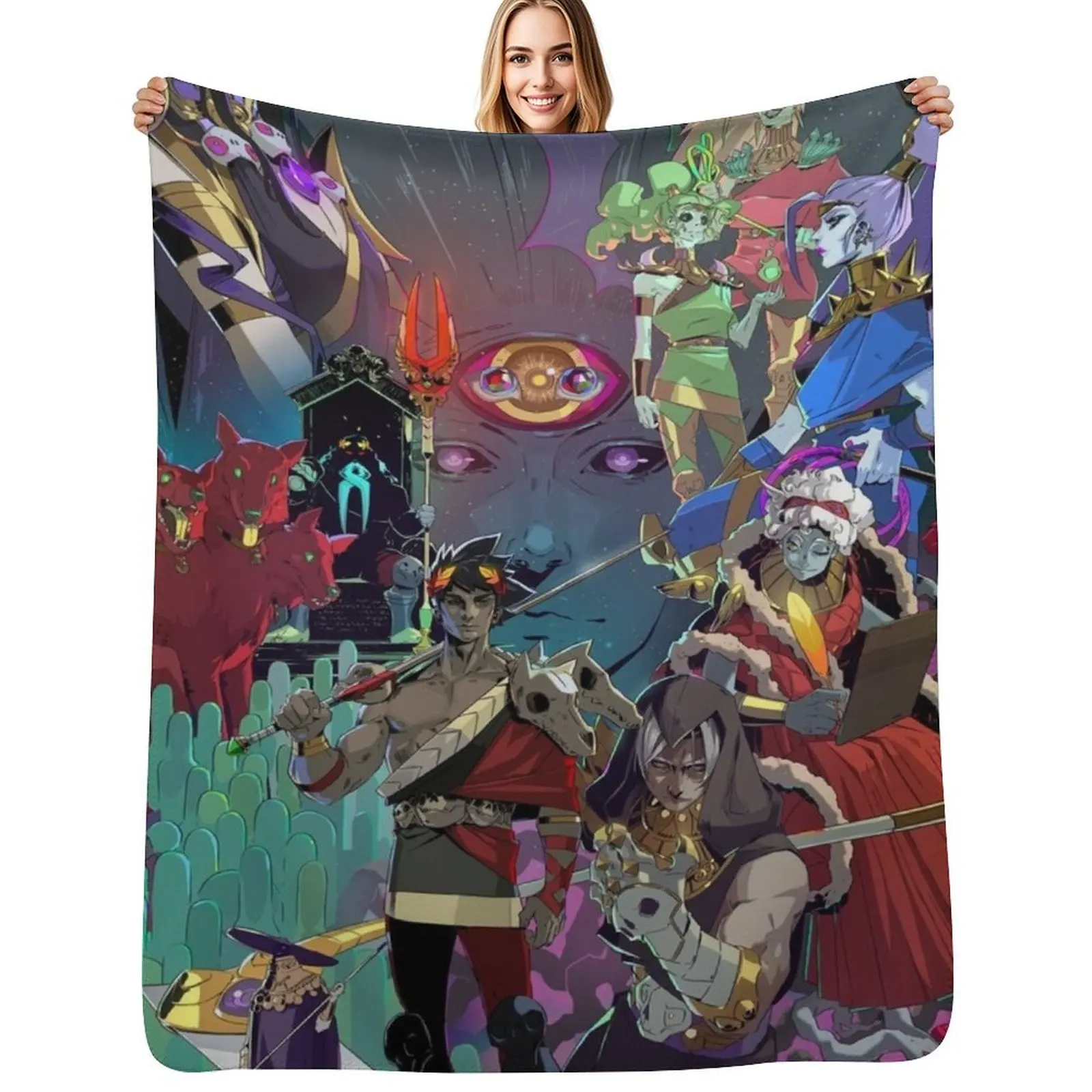 Hades Game Artwork Poster Throw Blanket Hairys Large halloween Bed covers Sleeping Bag Thermals For Travel Blankets