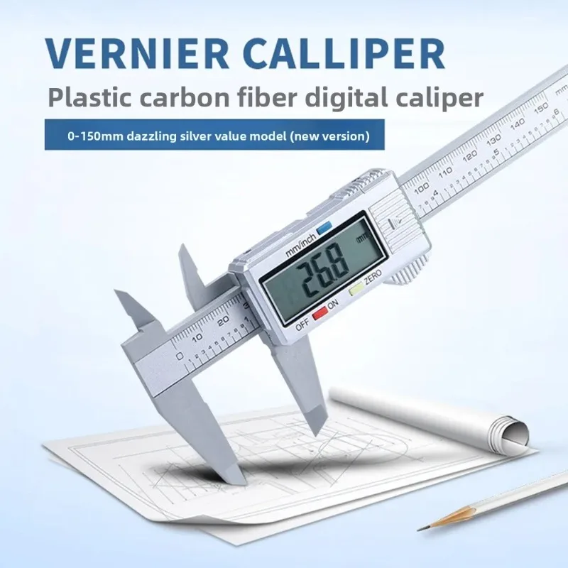 LCD Display 150mm Electronic Digital Caliper Vernier Calipers Gauge Micrometer with Storage Box for Mechanical Component Measure