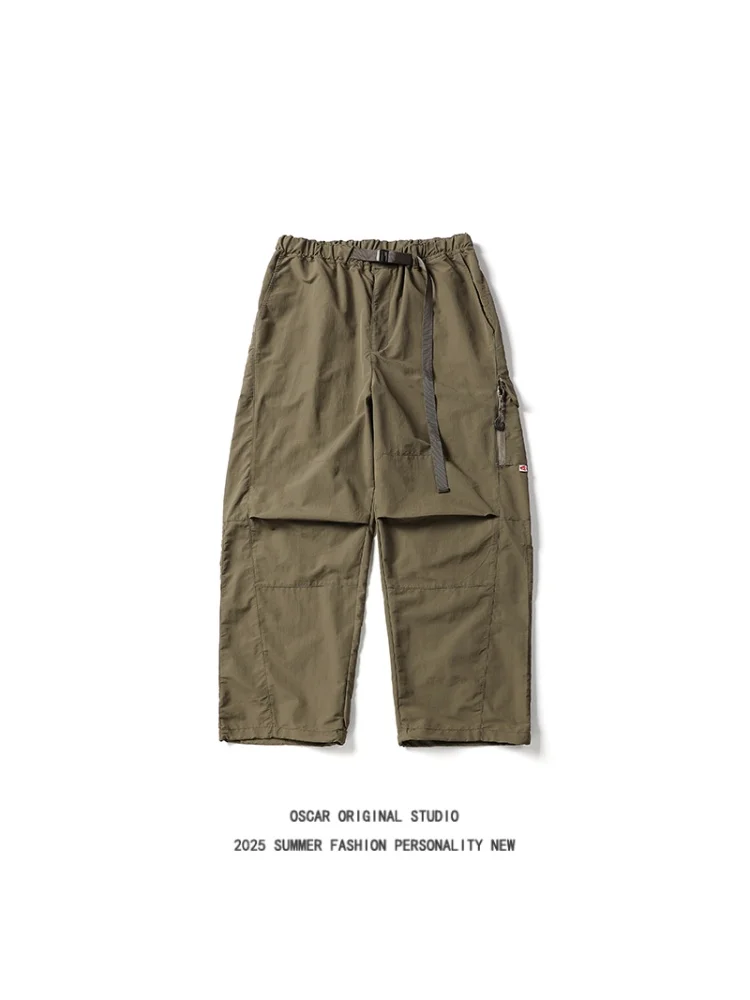 

Qui Dry Outdoor Utili Широкие брюки повседневного прямого кроя мужские брюки-карго свободного покроя летняя подростковая рабочая одежда большого размера