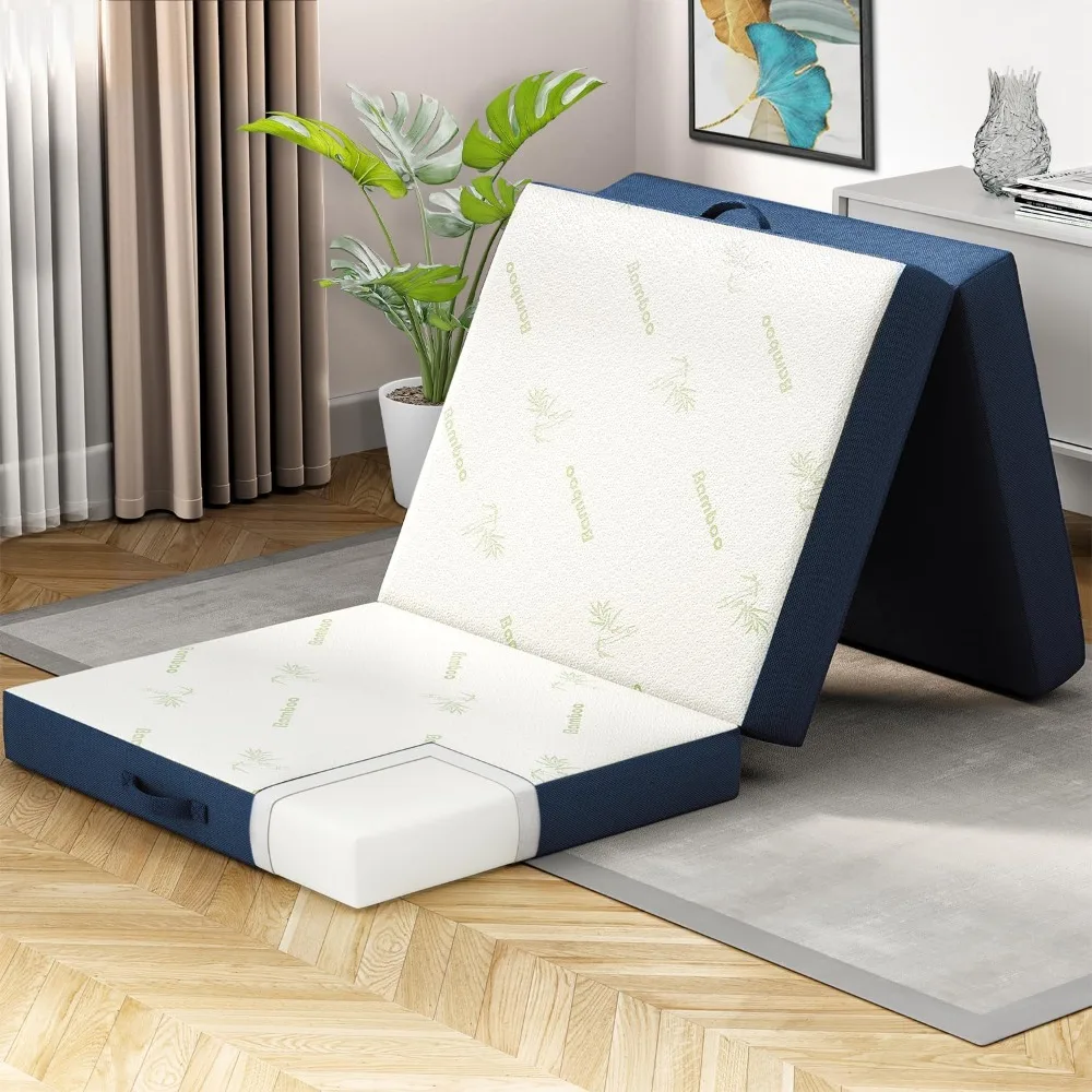 

Trifold Mattress for Floor and Traveling with Removable Cover - Lightweight and Portable Mattress for Adults & Kids