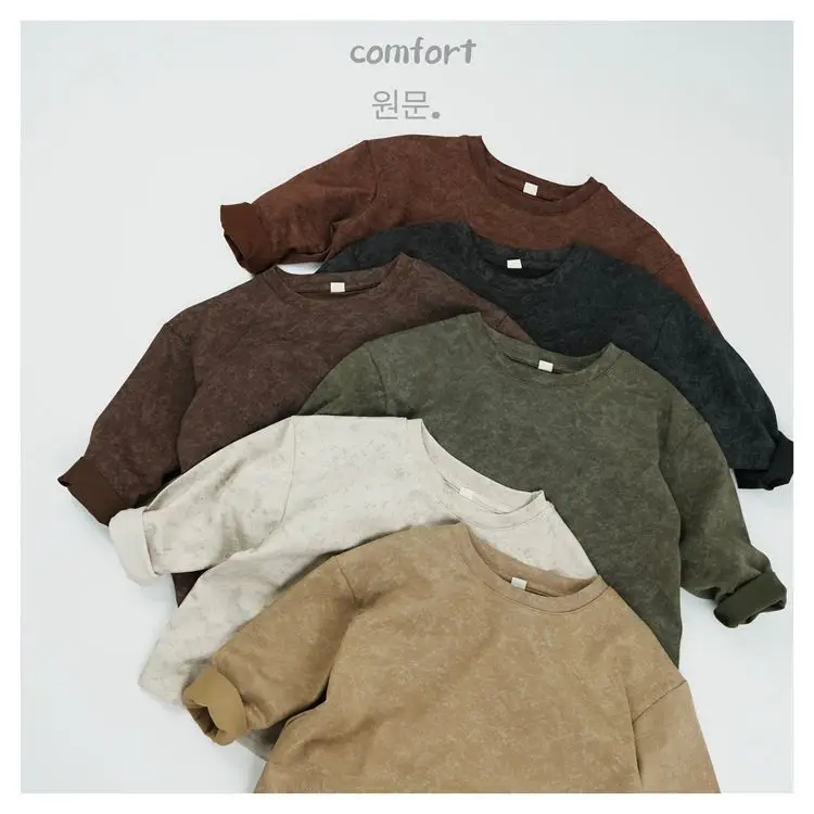 

18M-6Y Spring AutumnToddlers Kids Europe Style Kids Shirts Long Sleeve Loose Tops Style Baby Children Casual Tees