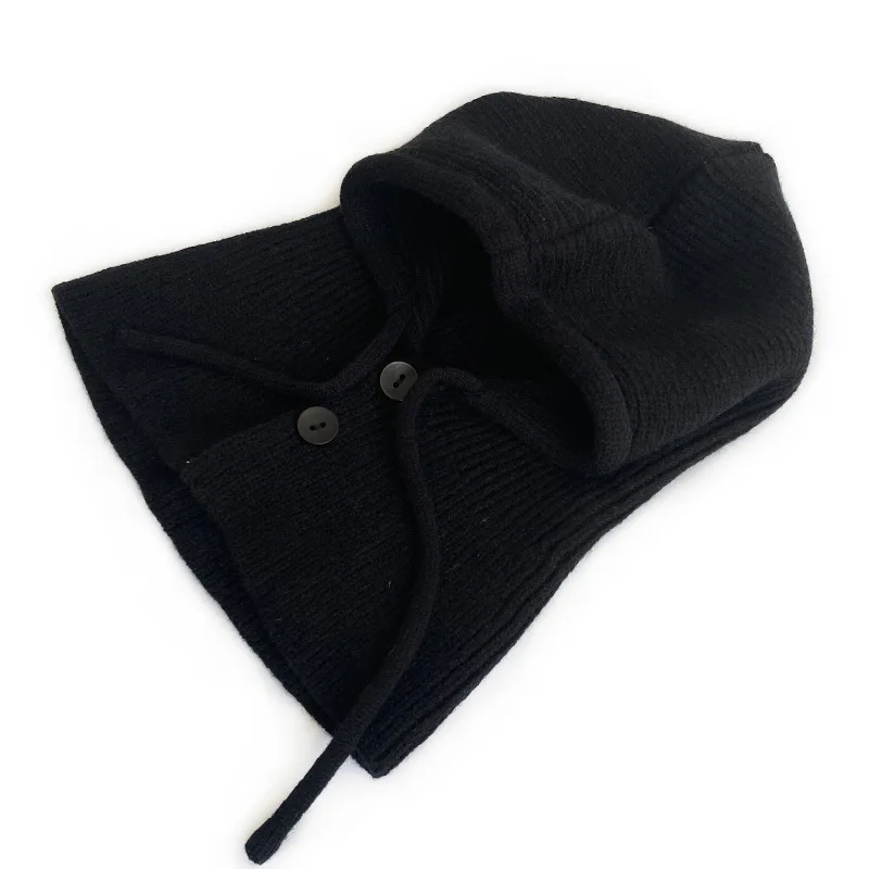 Winter Knit Hat New Ladies Fashion One-piece Hat Korean Version of Leisure Scarf Warm Windproof Wool Hat 6