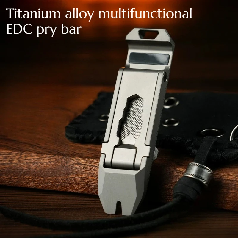 

Titanium Alloy Multifunctional Pry Bar Mobile Phone Holder EDC Outdoor Portable Combination Tool