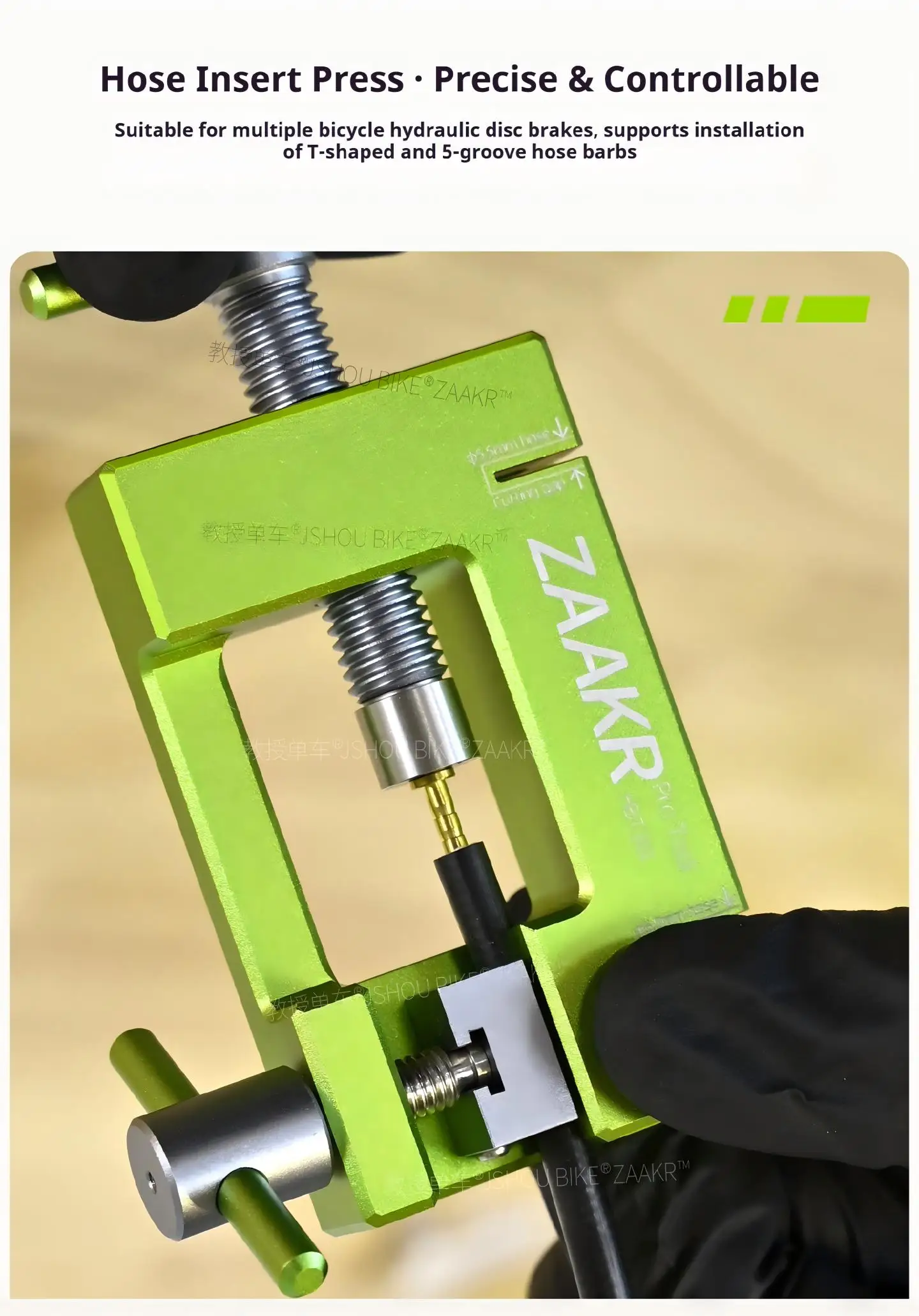 ZAAKR 2-in-1 Hydraulikschlauch-Nadeltreiber, CNC-Aluminiumlegierung, passend für Shimano BH59 BH90 SRAM Tektro Fahrrad-Hydraulikscheibenbremsen – Detail 2