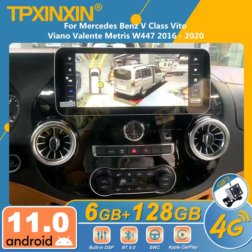 For Mercedes Benz V Class Vito Viano Valente Metris W447 2016 - 2020 Android Car Radio 2Din Stereo Receiver Autoradio Multimedia