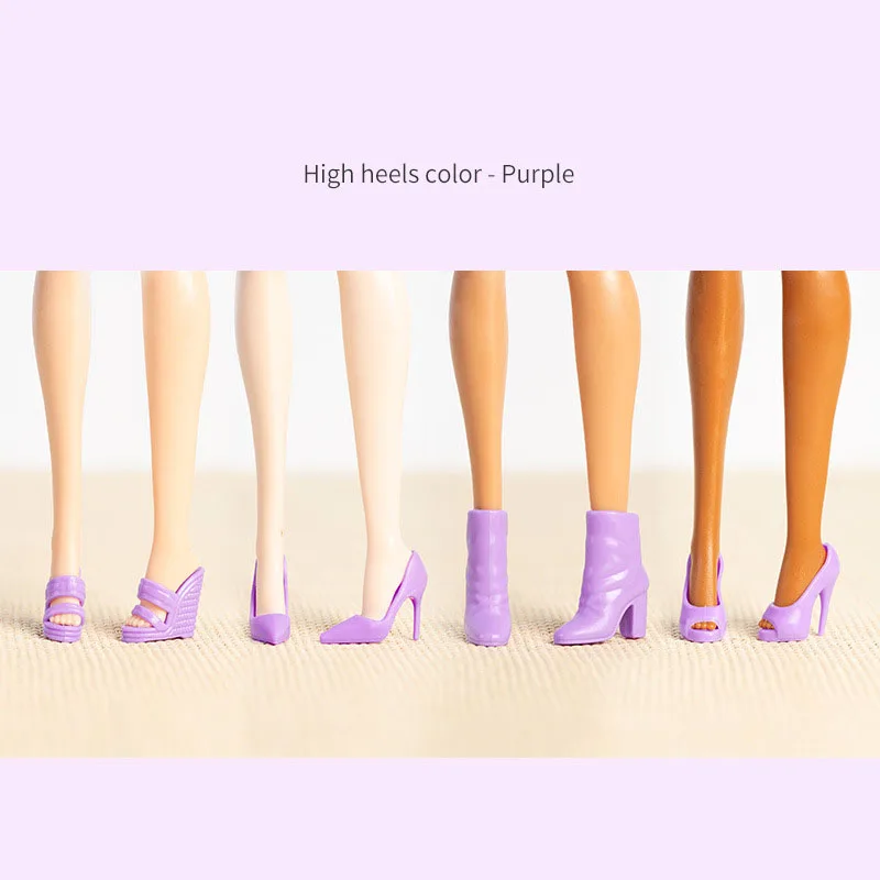 4 Pairs Fashion Design Supermodel Doll High Heel Multicolour Exquisite High Heel 30cm Doll Daily Dress Up Shoes Doll Accessories