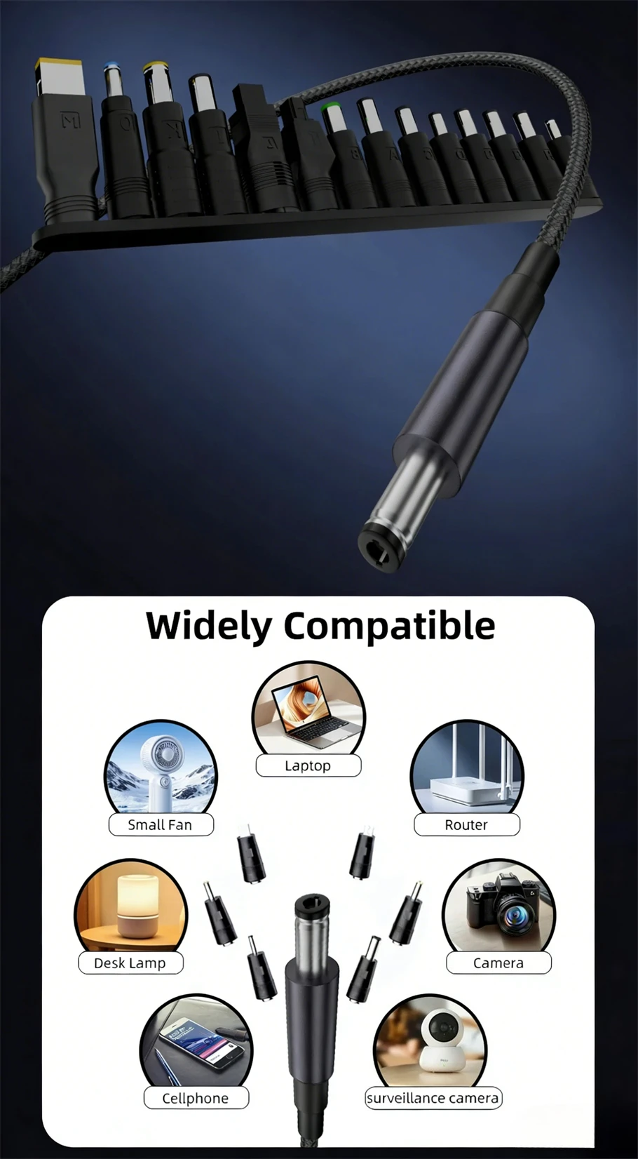 USB-C zu DC Stromverstärker-Kabel 140W Typ-C zu 5V 9V 12V 15V 20V 28V Einstellbarer Spannungsadapter Anschlusskabel für Laptop Router – Detail 7