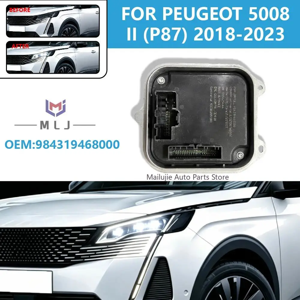 

OE:984319468000 For PEUGEOT 5008 II(P87) 2018-2023 Headlight Light Angel Eyes Module Headlight control device Xenon headlights