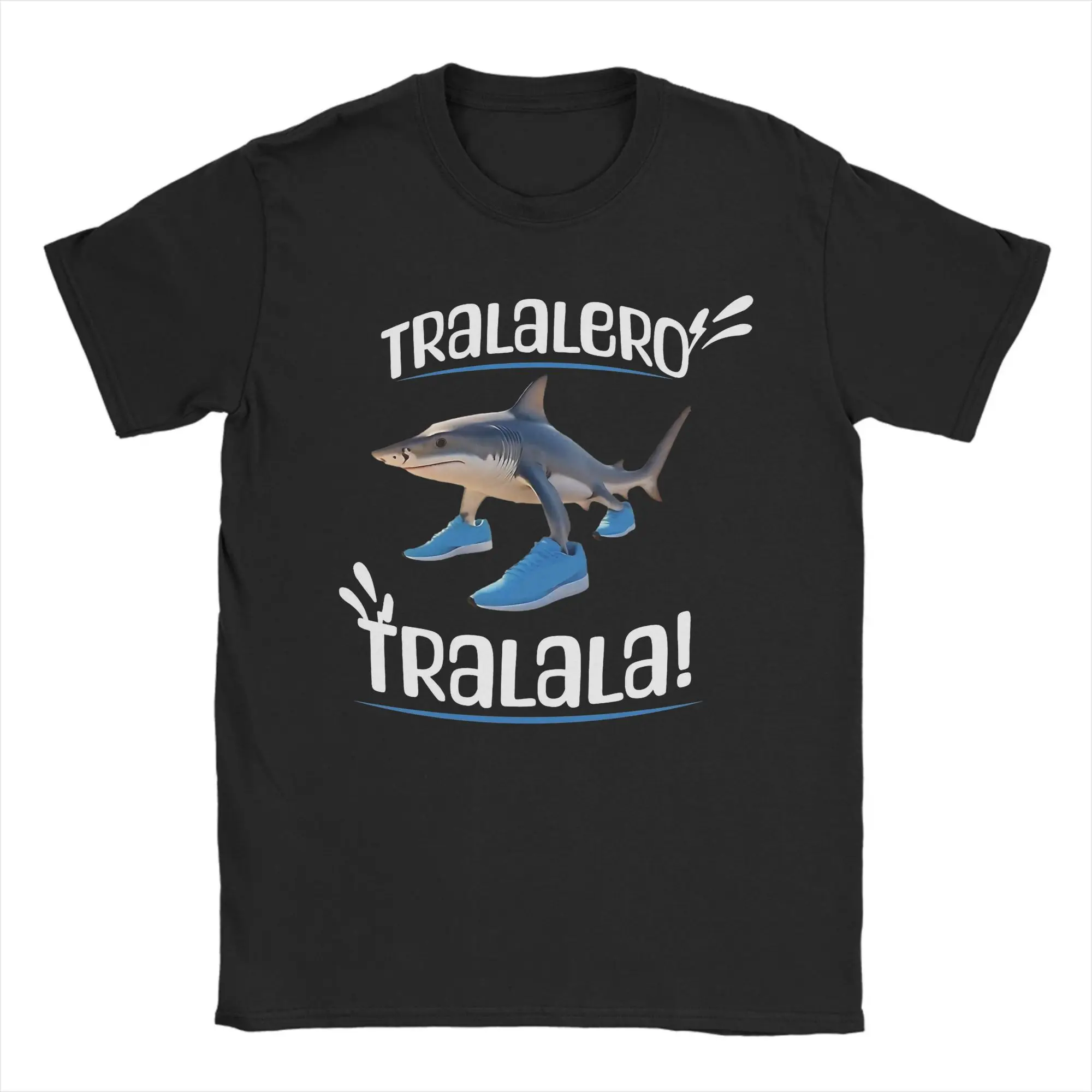 

Vintage Tralalero Tralala Tshirts For Men Women O-neck Short Sleeve Tops Brainrot Meme Funny Shark 100%Cotton Summer Tops