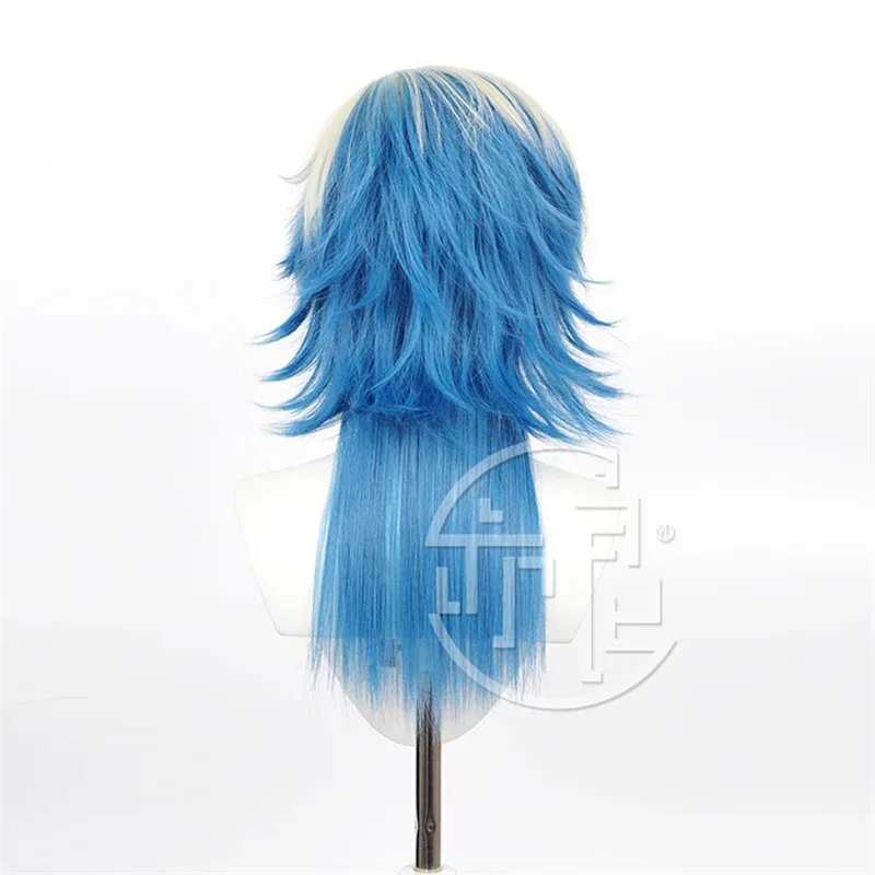 고품질 애니메이션 블루 락 마이클 카이저 코스프레 가발 옐로우 블루 옴브레 가발 내열성 합성 가발