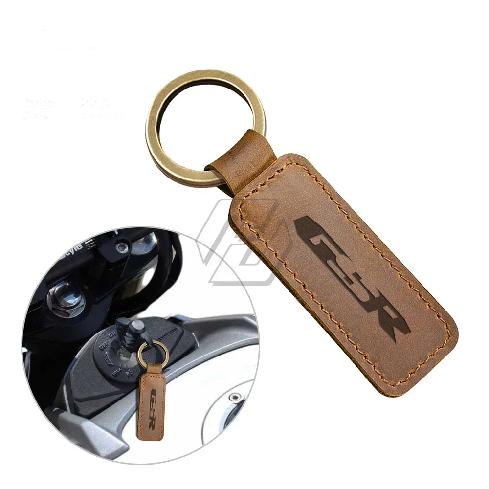 For Suzuki GSR GSR125 GSR250 GSR400 GSR600 GSR750 Models Motorcycle Keychain Cowhide Key Ring