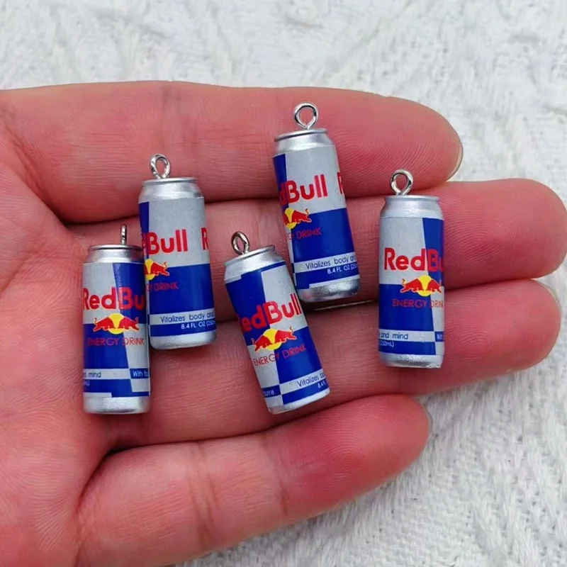 10 piece resin Red Bull can - perfect for jewelry DIY making earrings necklaces keychains