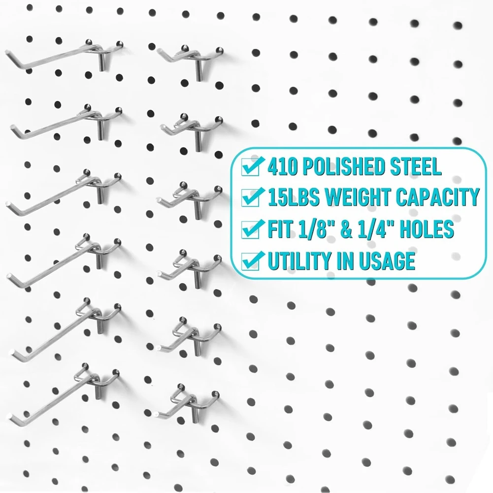 

Y50A-Pegboard Hook Cup Accessory -18Pieces Pegboard Display 5.1 & 4 Inch Flat Holder Small Hanging Cup For 1/8 1/4 Pegboard