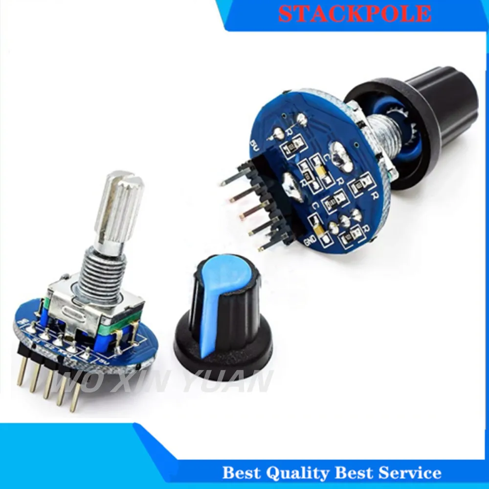 

Rotary Encoder Module for Arduino Brick Sensor Development Round Audio Rotating Potentiometer Knob Cap EC11