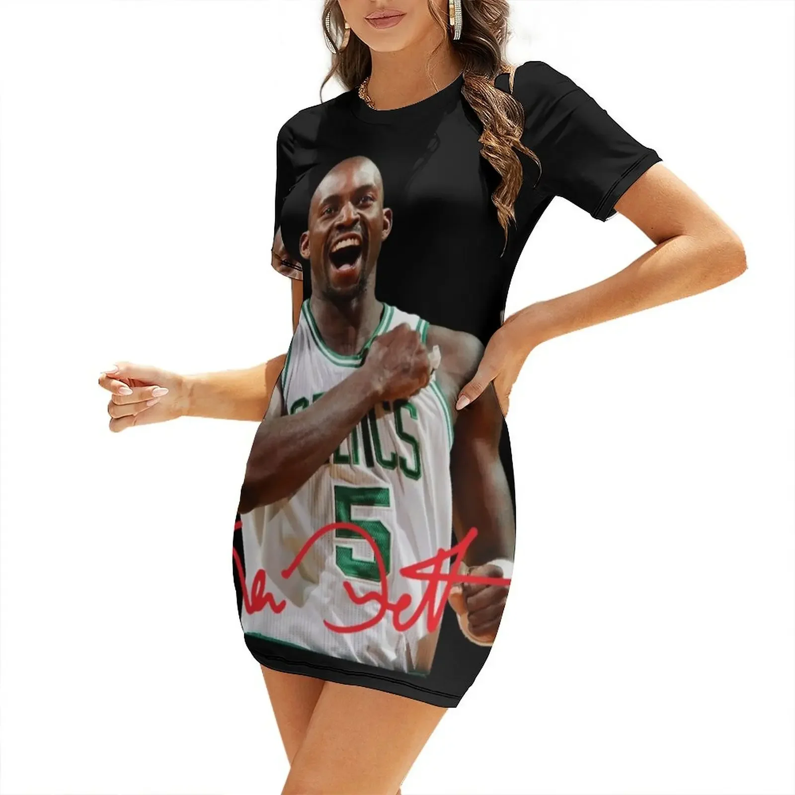 

Kevin Garnett Short-Sleeved Dress loose women's dress dresses with long sleeves dress summer summer korean women
