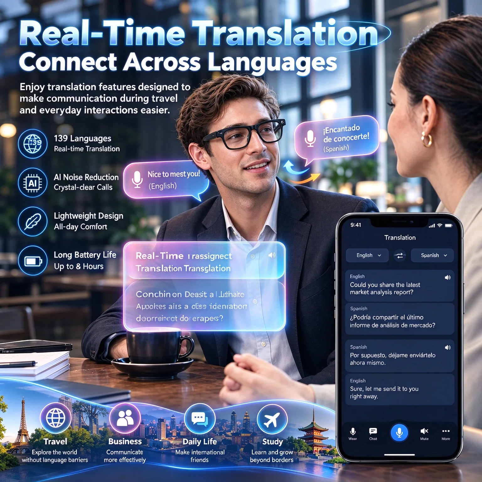 1080Pカメラ搭載、AIスマートグラス、Bluetooth - Smart Audio Glasses Touch Control のレビューと価格