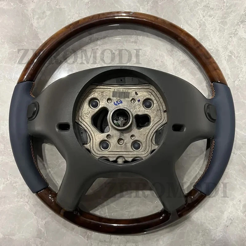 For Mercedes Benz CL-Class C216 S-Class W221 2006 2007-2010 Walnut Wood Steering Wheel Leather