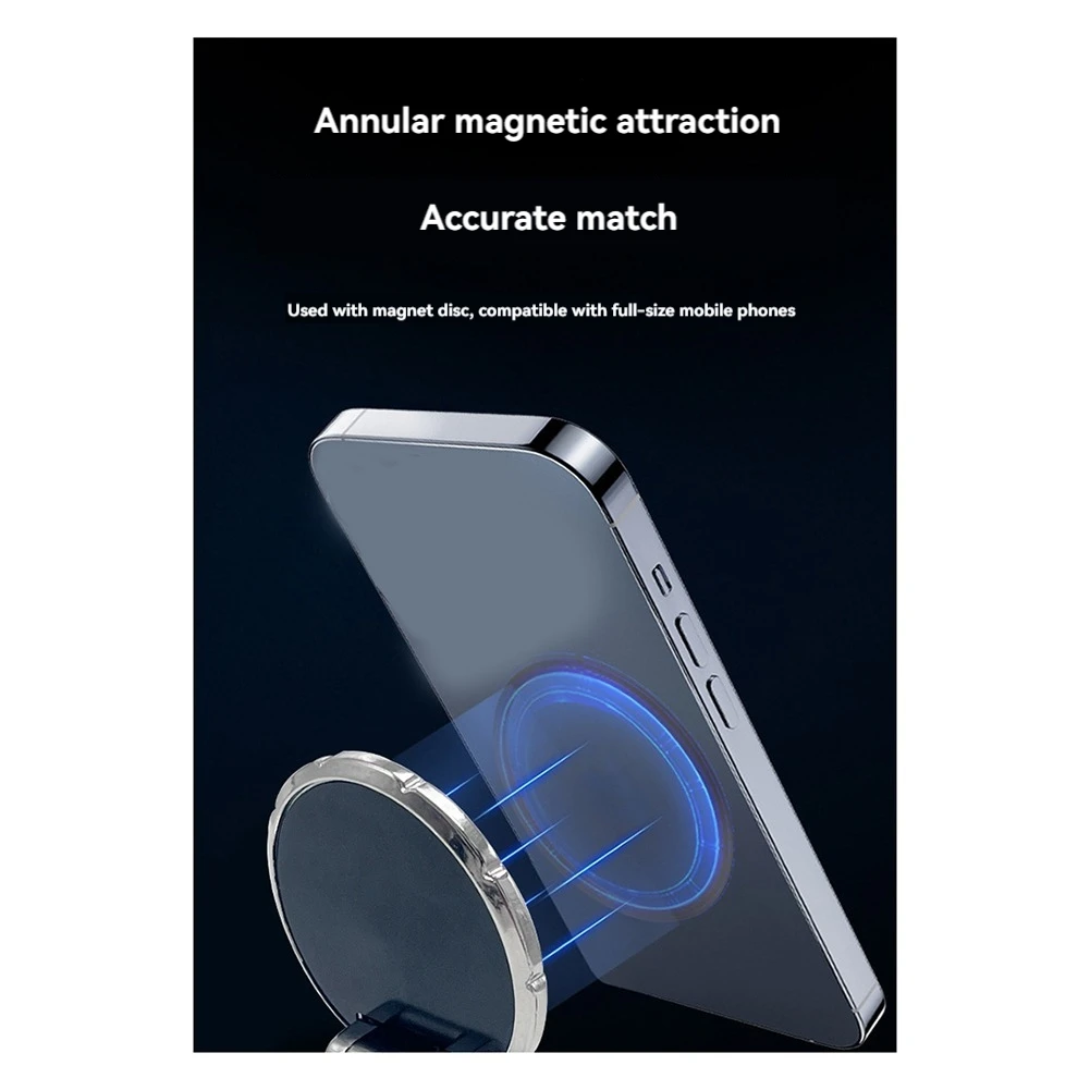 حامل هاتف مغناطيسي مثبت على الصيف للسيارة 1080 °   حامل مغناطيسي للسيارة لهاتف آيفون 15/14/13/12 (فضي)